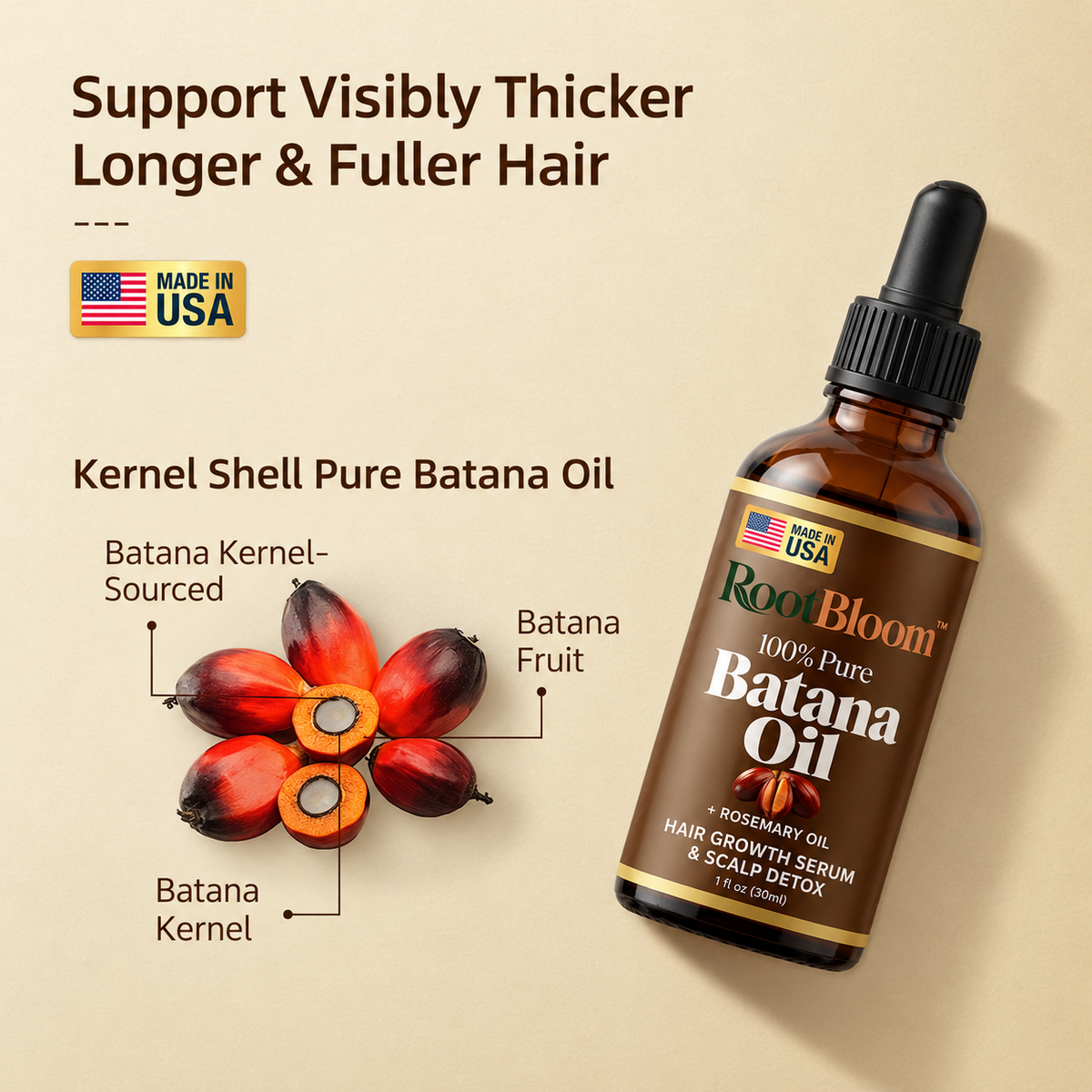 RootBloom™ 100% Pure Batana Hair Oil