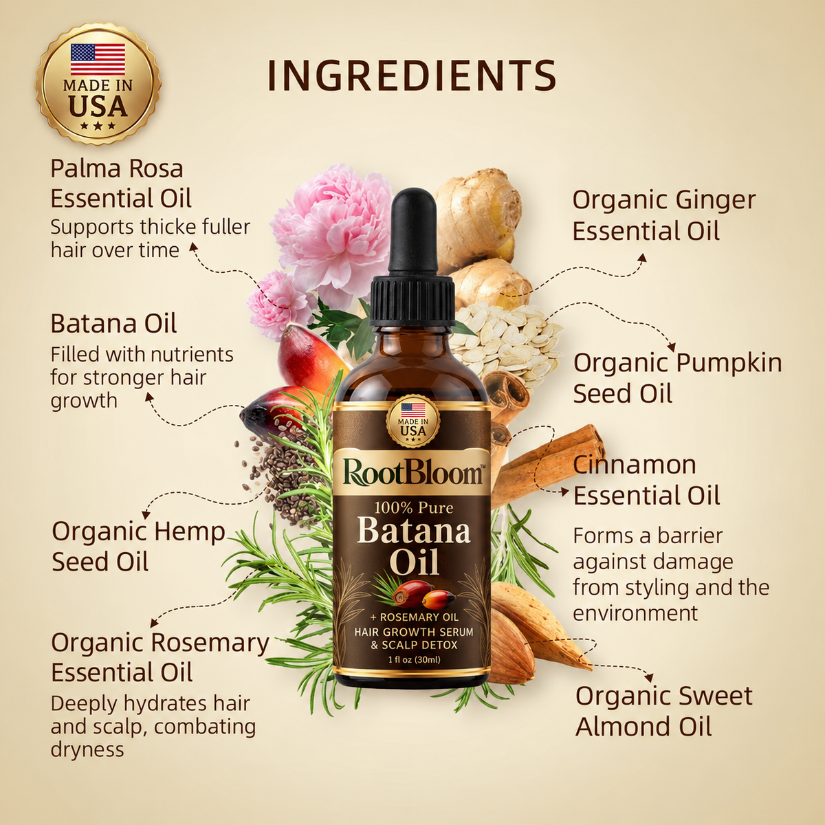 RootBloom™ 100% Pure Batana Hair Oil